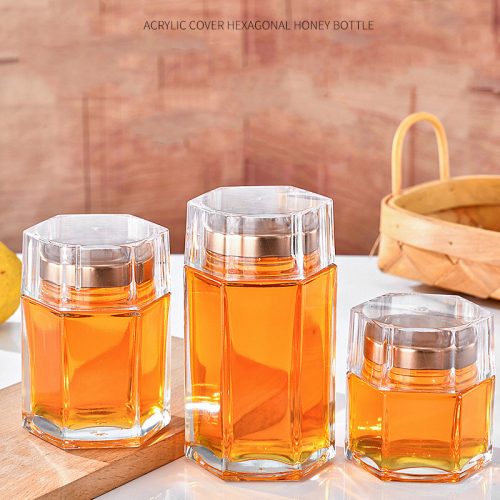 アクリルキャップ六角ハチミツ瓶 CTP- Kitchen storage container-33