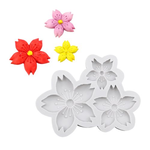 3連桜シリコンモールド