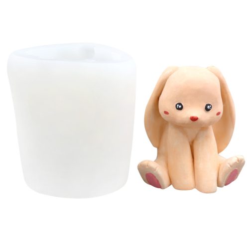 座るウサギシリコンモールド