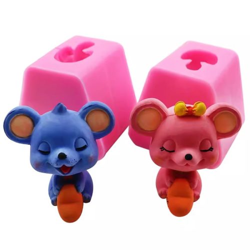 ラットチョコレートモールド、シリコン動物ケーキモールド、樹脂ラットモールド、DIYペット形石鹸、食用ラットデコレーションモールド