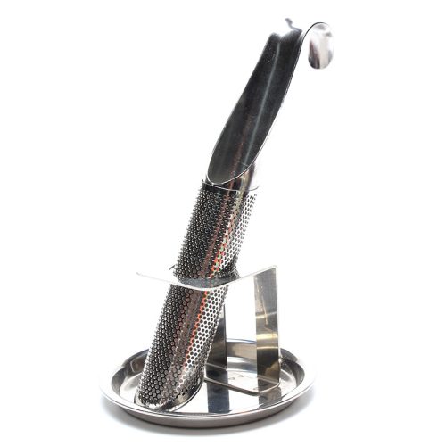 304 ステンレス 掛け式パイプ型茶こし 受け皿付き