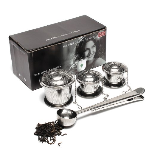 304 ステンレス茶こし四點セット 茶桶茶杓付き