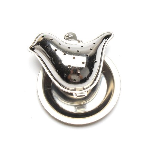 メッキ金ステンレス小鳥型茶こし 茶玉