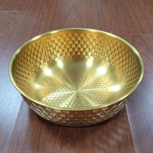 ゴールド槌目ステンレスボウル