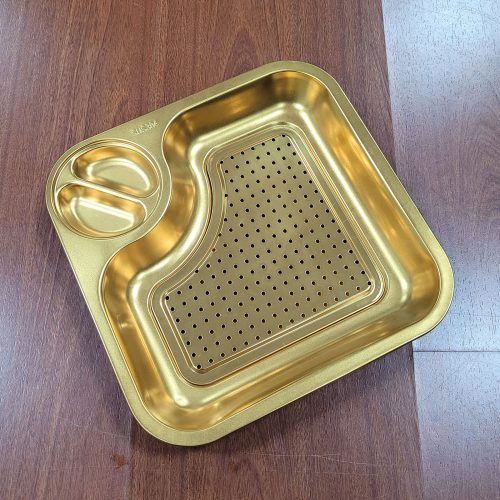 304 ステンレス 二段式餃子皿 酢皿付き