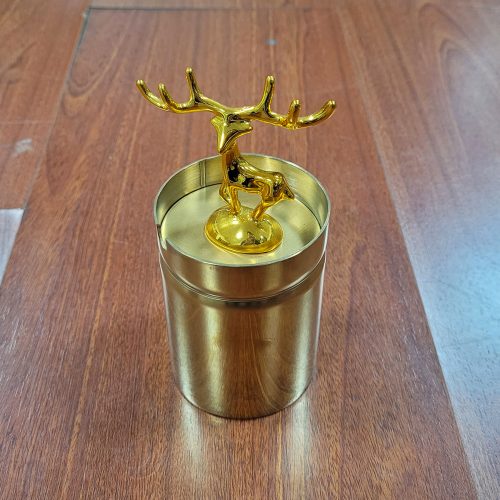 ステンレス 鹿デザイン蓋付き灰皿