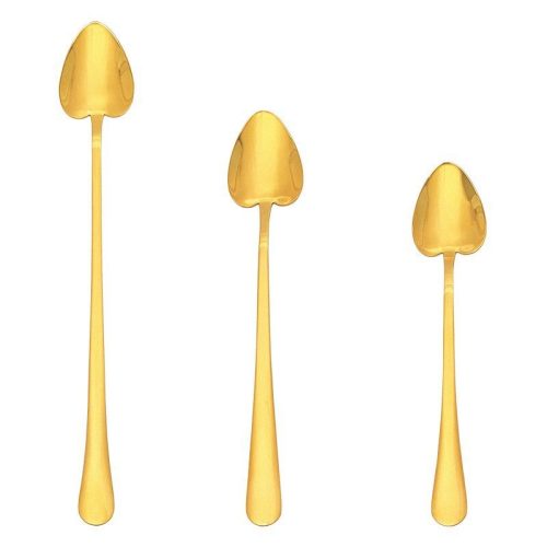 304 ステンレス ゴールドハートスプーン