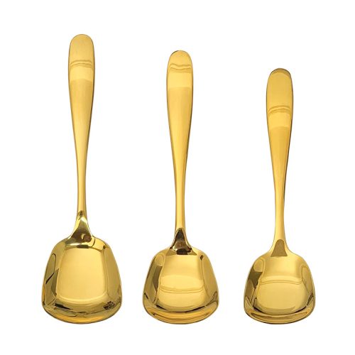 304 ステンレス ゴールド角型スプーン