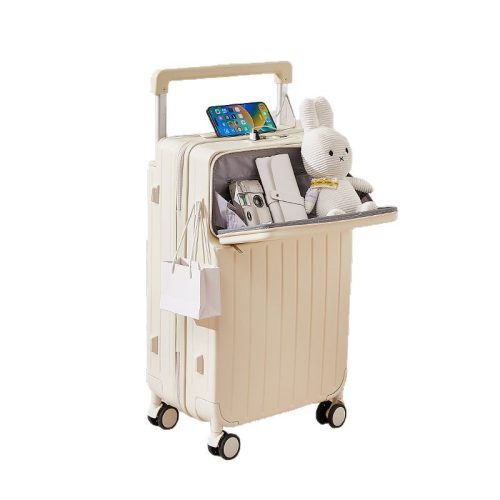 フロントオープン機内持ち込みキャリー 暗証錠付き