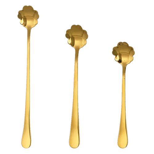 304 ステンレス 金メッキ桜スプーン