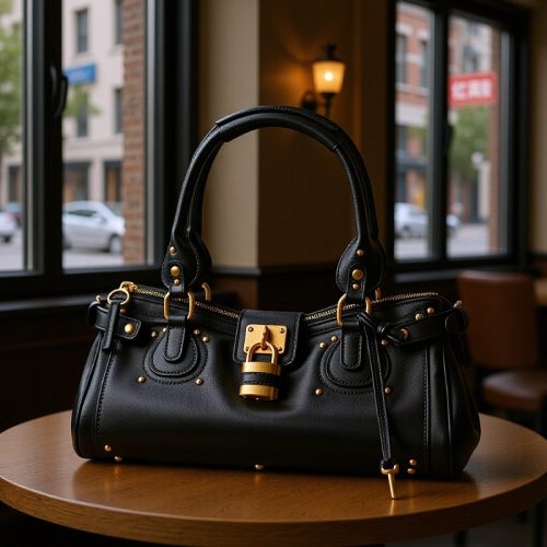 欧米レトロ Y2K 錠前スタッズピローバッグ