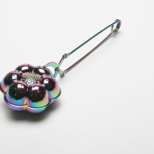 ステンレス 急須型線柄茶こし チタンゴールドバラ金 茶球