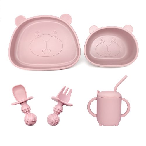 パンダ型一体型シリコンベビー食器セット